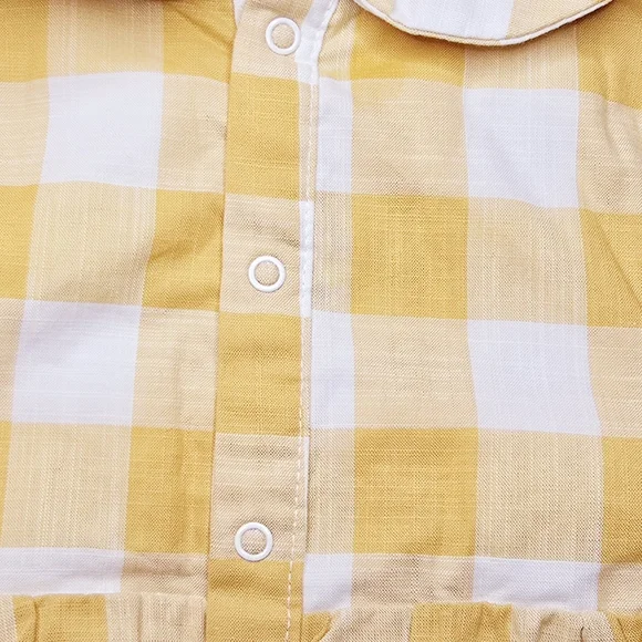 🍁🎃 12 month NWOT Sunflower yellow Gingham onesie.  Cat & Jack. - Picture 6 of 9